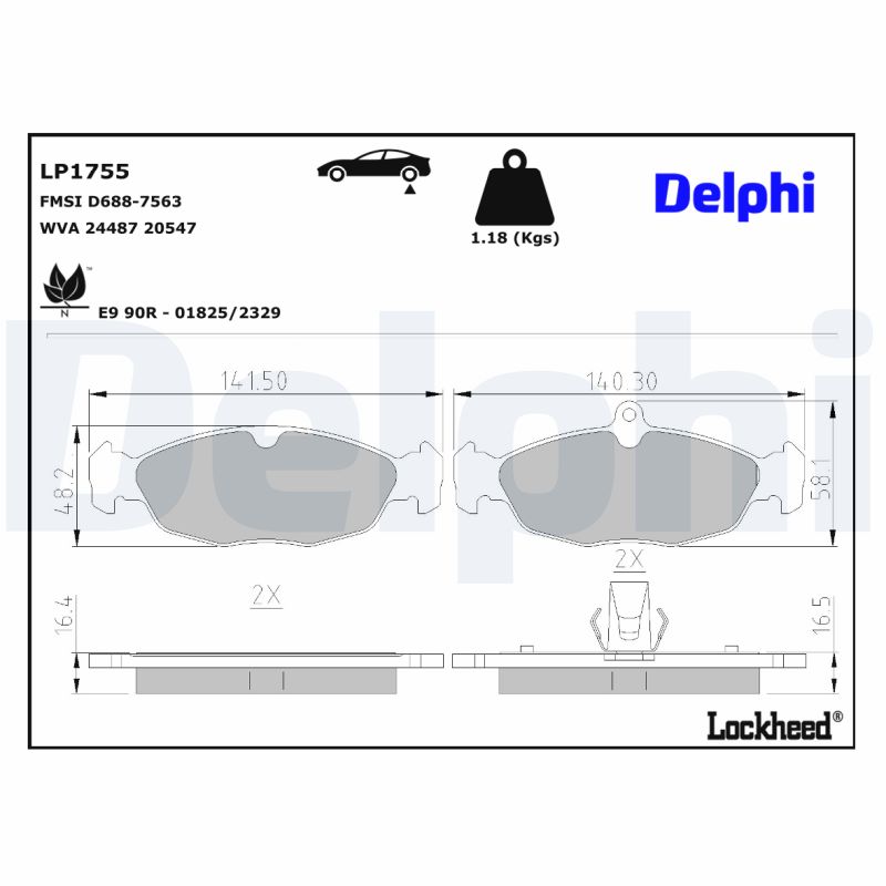 Delphi Diesel Remblokset LP1755