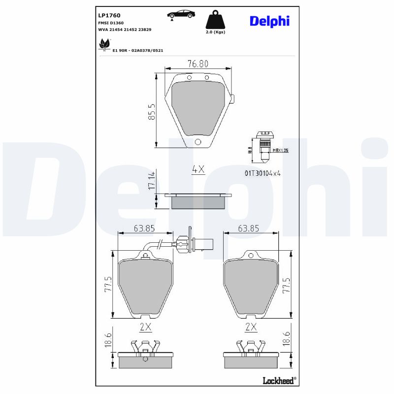 Delphi Diesel Remblokset LP1760