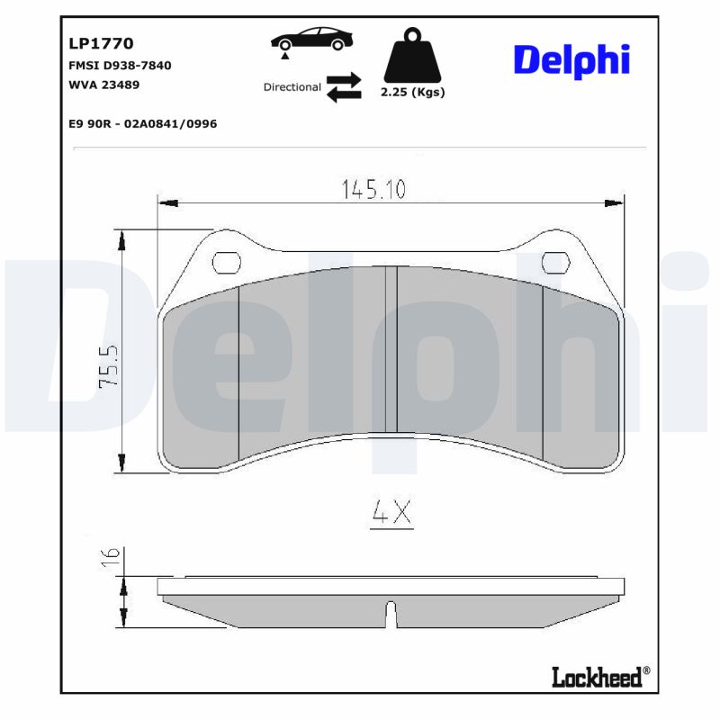 Delphi Diesel Remblokset LP1770