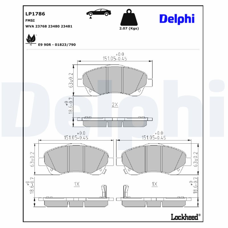 Delphi Diesel Remblokset LP1786