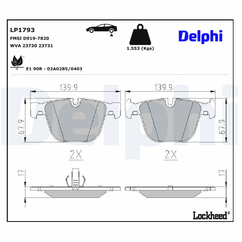 Delphi Diesel Remblokset LP1793