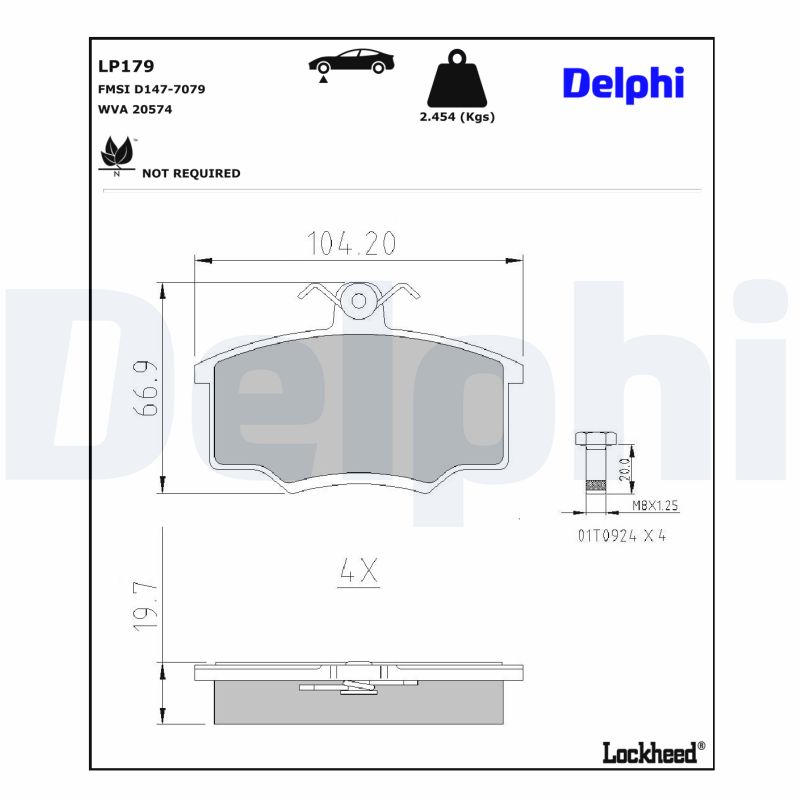 Delphi Diesel Remblokset LP179