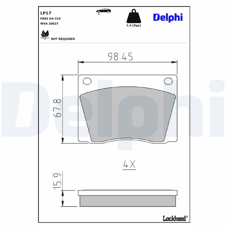 Remblokset Delphi Diesel LP17