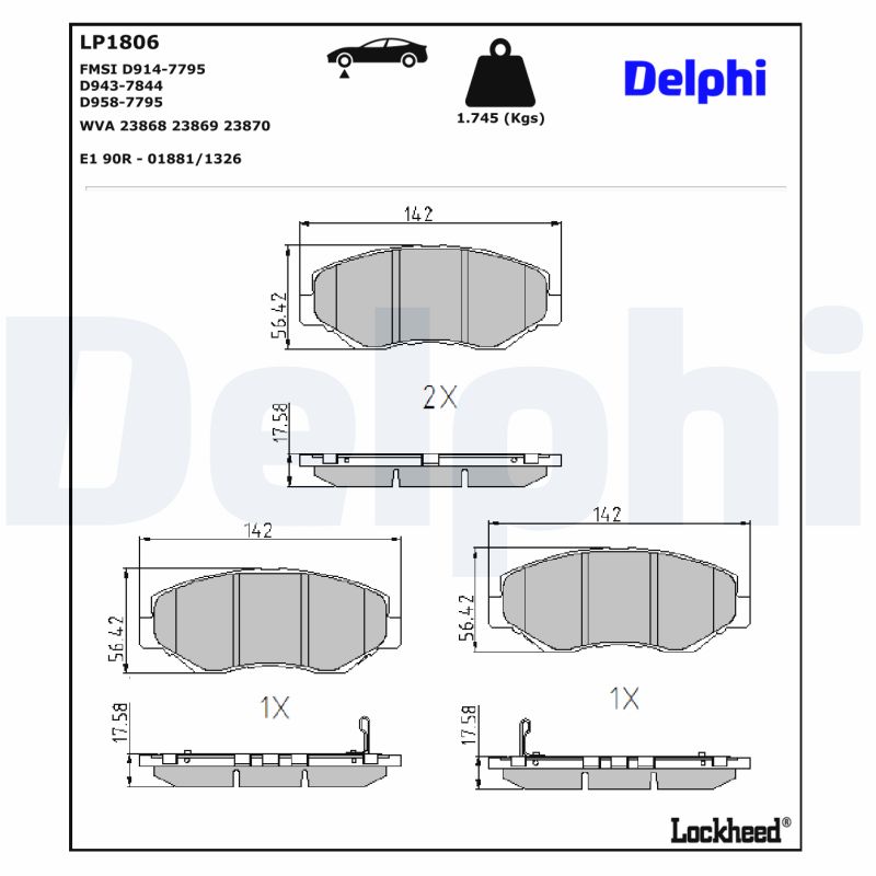 Delphi Diesel Remblokset LP1806