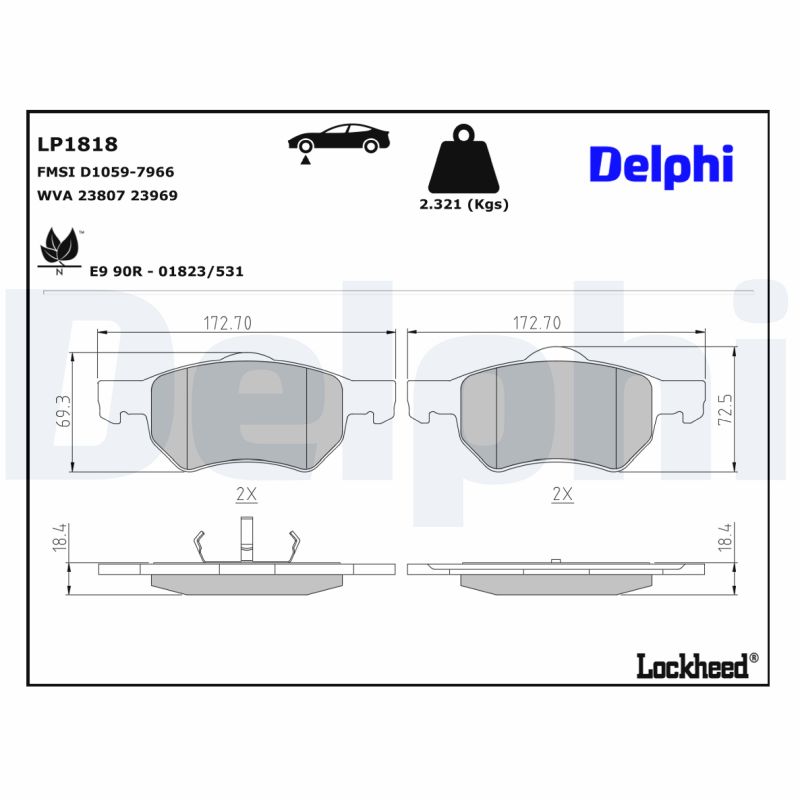 Remblokset Delphi Diesel LP1818