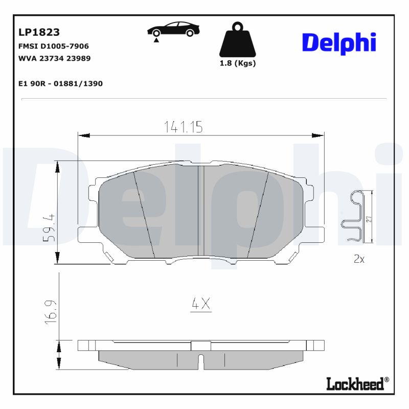 Delphi Diesel Remblokset LP1823