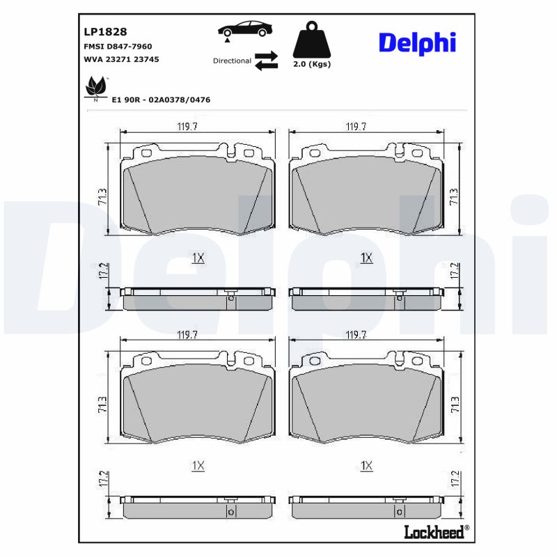 Delphi Diesel Remblokset LP1828