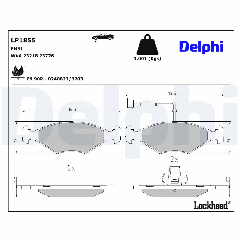 Delphi Diesel Remblokset LP1855