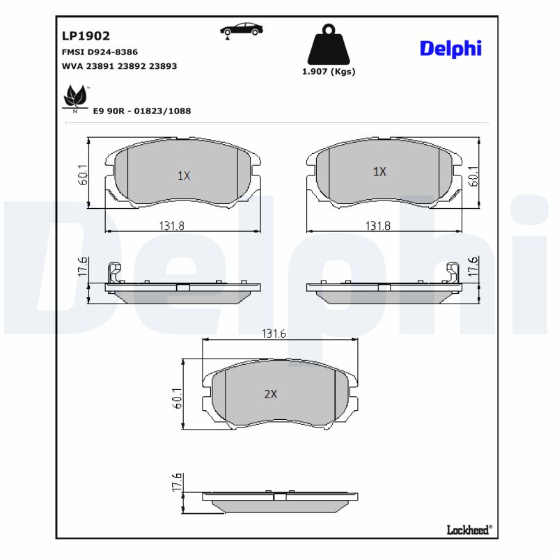 Delphi Diesel Remblokset LP1902