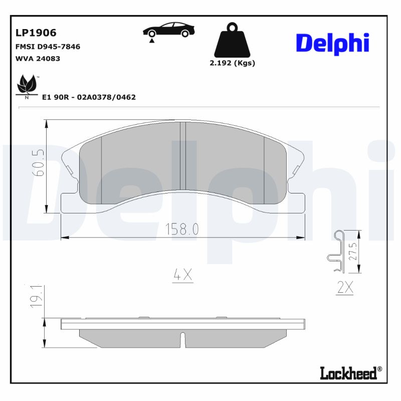 Remblokset Delphi Diesel LP1906