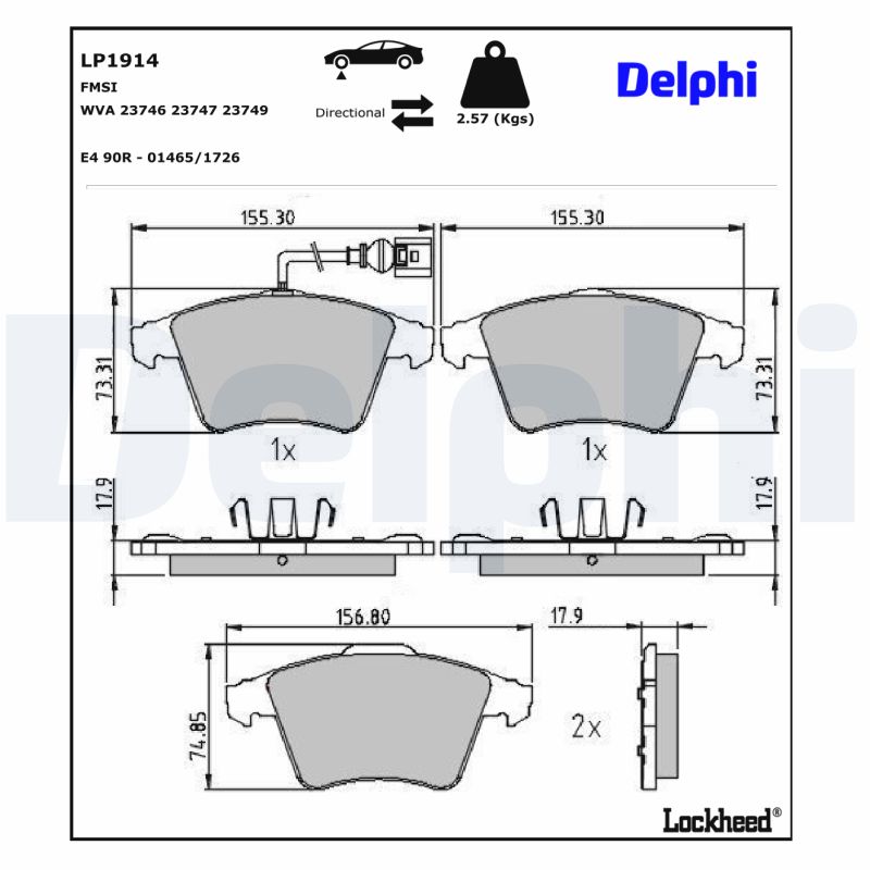 Delphi Diesel Remblokset LP1914