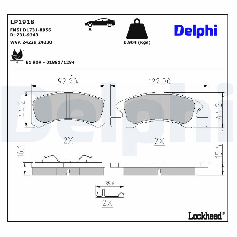 Delphi Diesel Remblokset LP1918