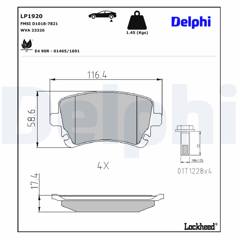 Delphi Diesel Remblokset LP1920
