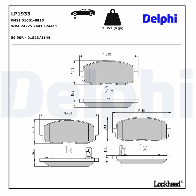 Delphi Diesel Remblokset LP1933