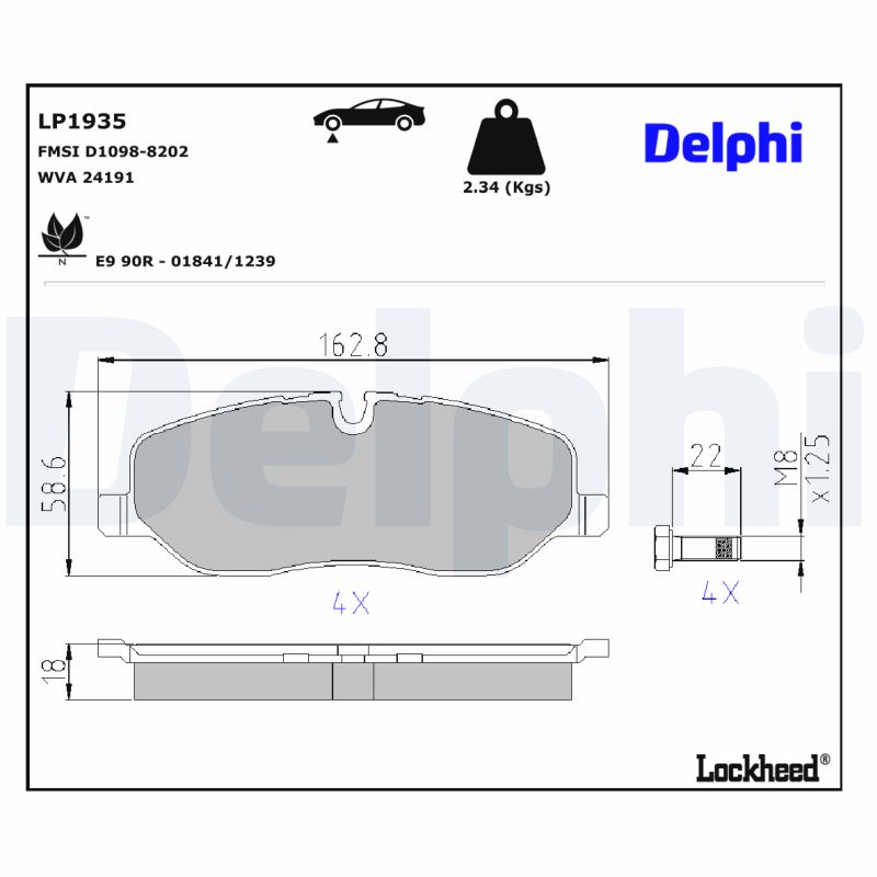 Delphi Diesel Remblokset LP1935