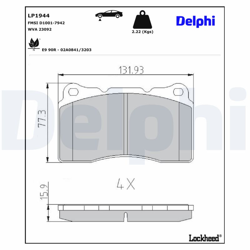 Remblokset Delphi Diesel LP1944