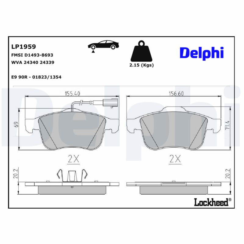Delphi Diesel Remblokset LP1959