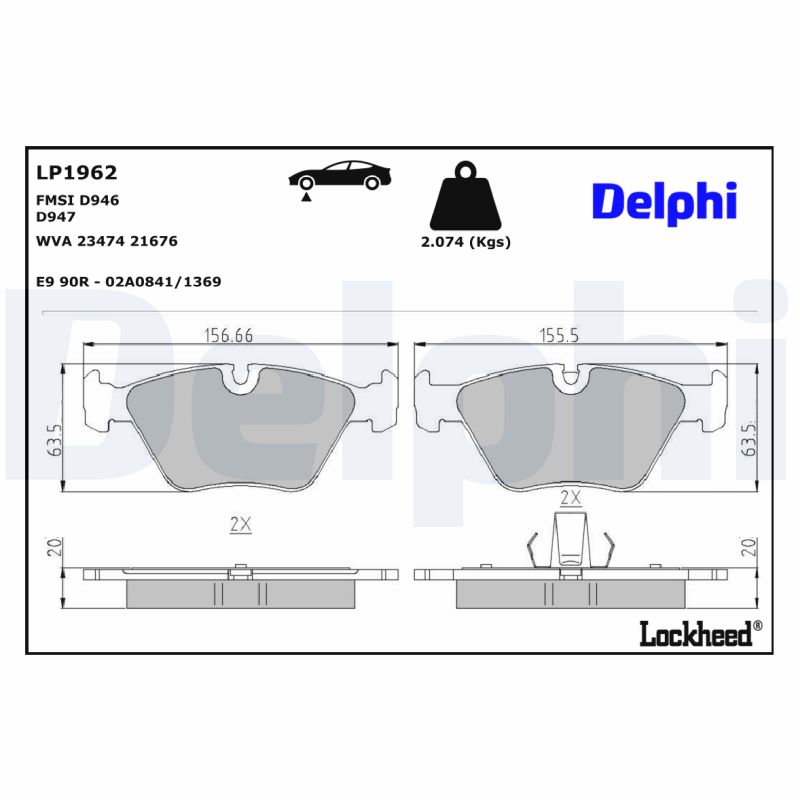 Delphi Diesel Remblokset LP1962