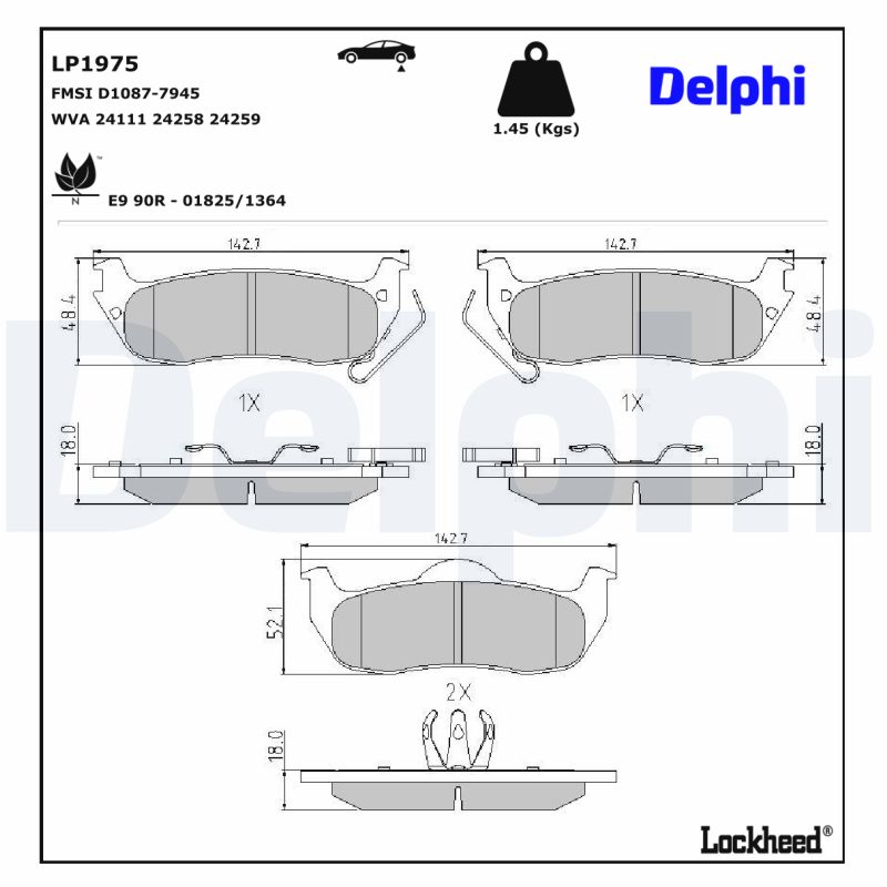 Delphi Diesel Remblokset LP1975