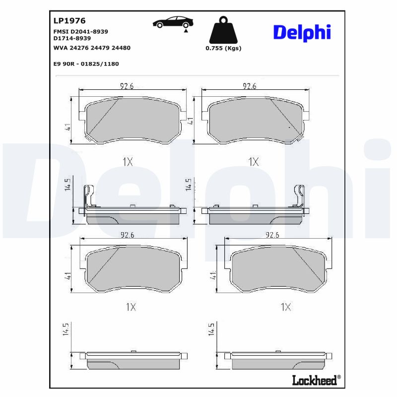 Delphi Diesel Remblokset LP1976
