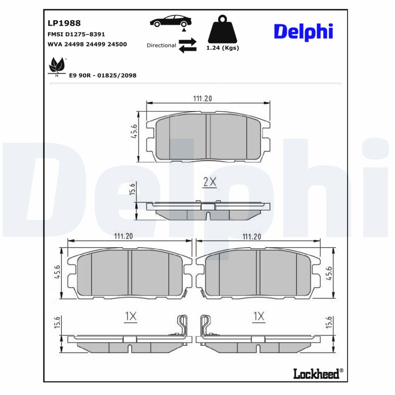 Delphi Diesel Remblokset LP1988
