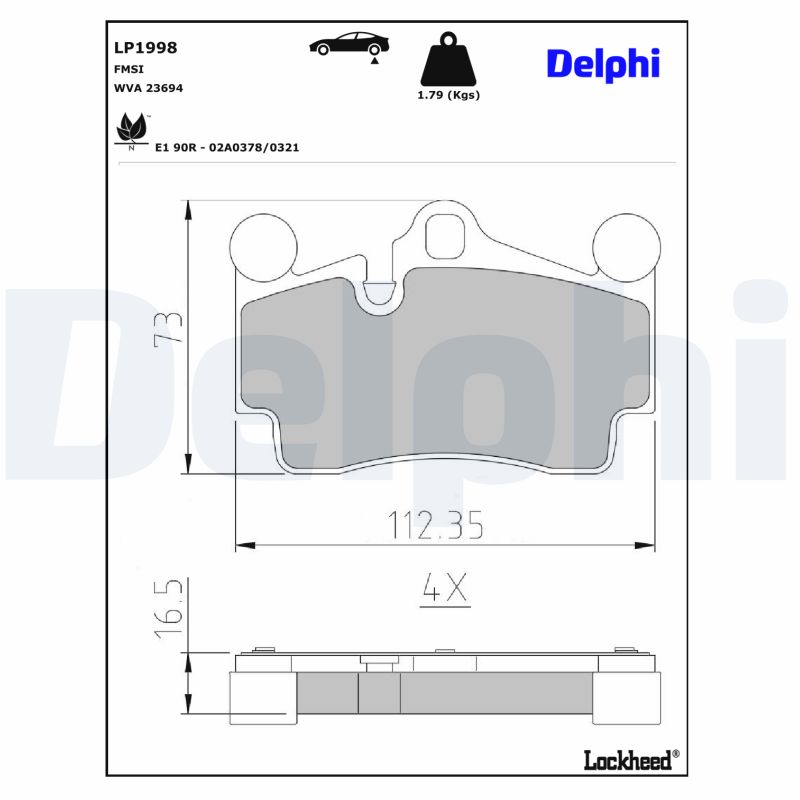 Delphi Diesel Remblokset LP1998