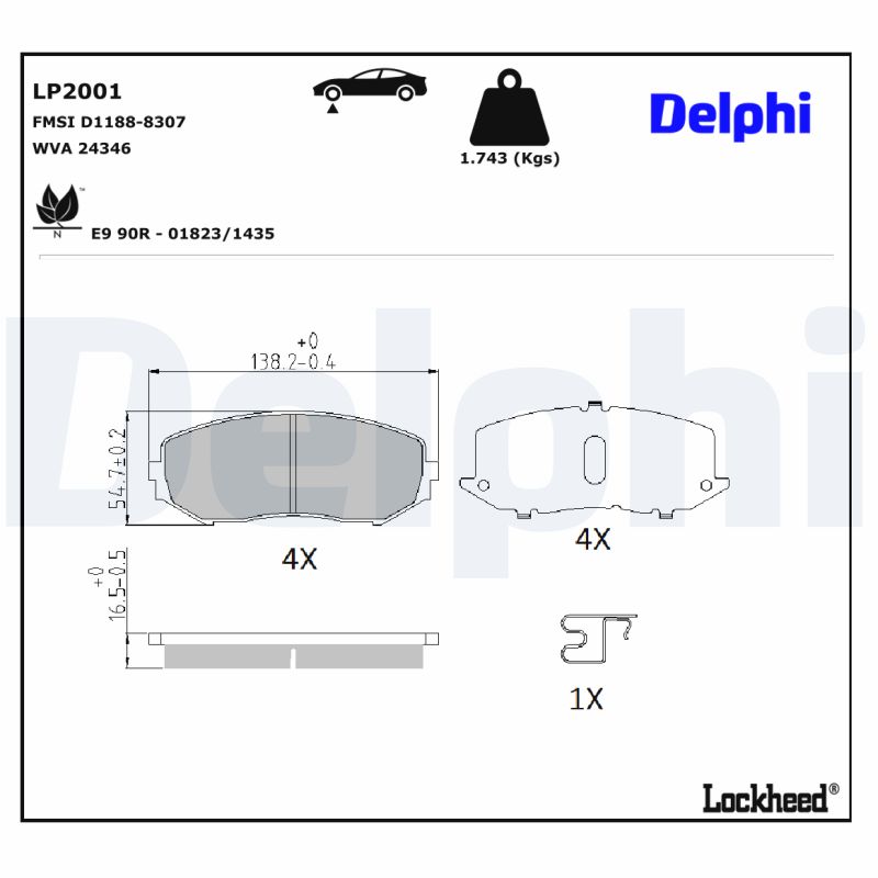 Delphi Diesel Remblokset LP2001