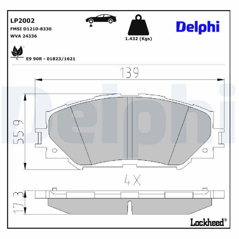 Delphi Diesel Remblokset LP2002