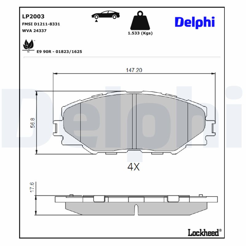 Delphi Diesel Remblokset LP2003