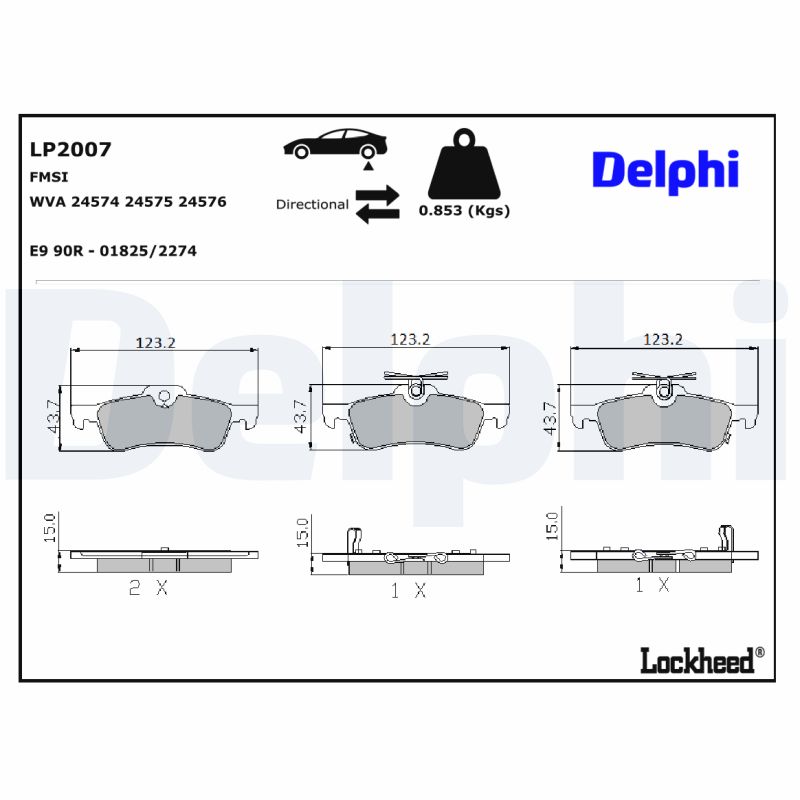 Delphi Diesel Remblokset LP2007