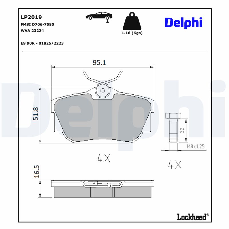 Delphi Diesel Remblokset LP2019