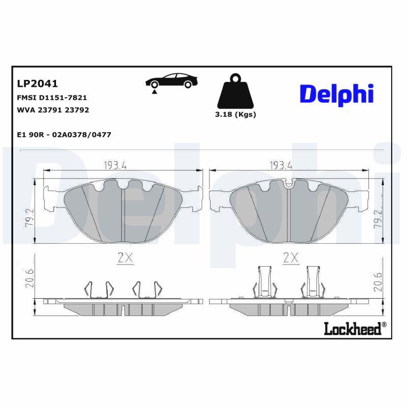 Delphi Diesel Remblokset LP2041