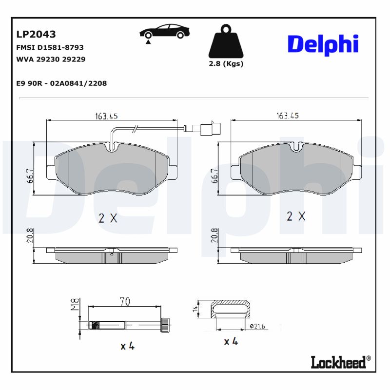 Delphi Diesel Remblokset LP2043