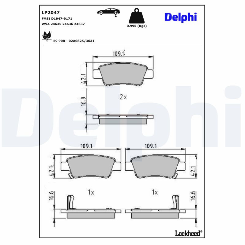 Delphi Diesel Remblokset LP2047
