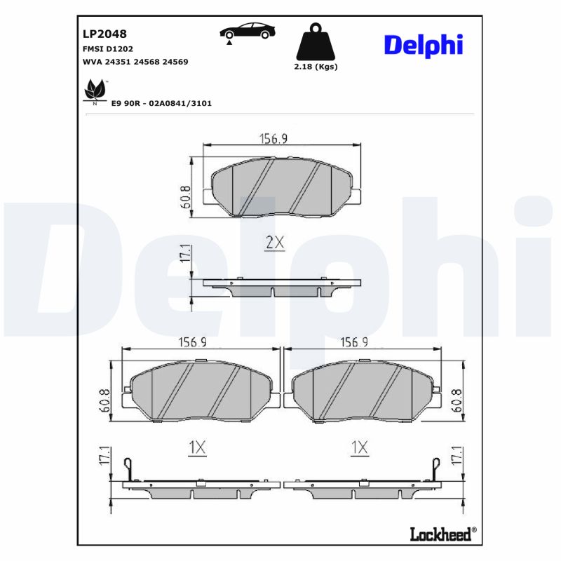 Delphi Diesel Remblokset LP2048