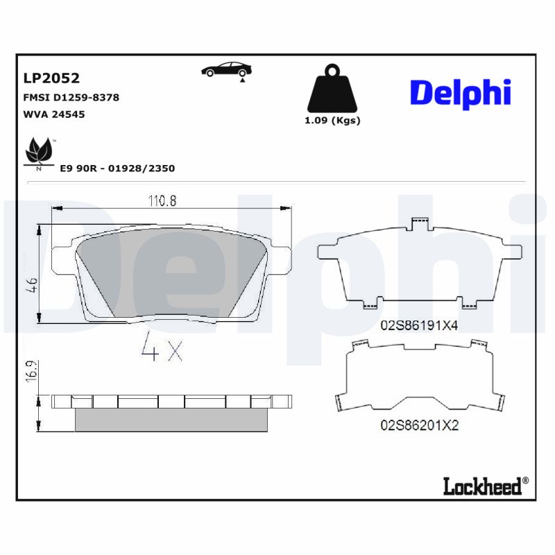 Delphi Diesel Remblokset LP2052