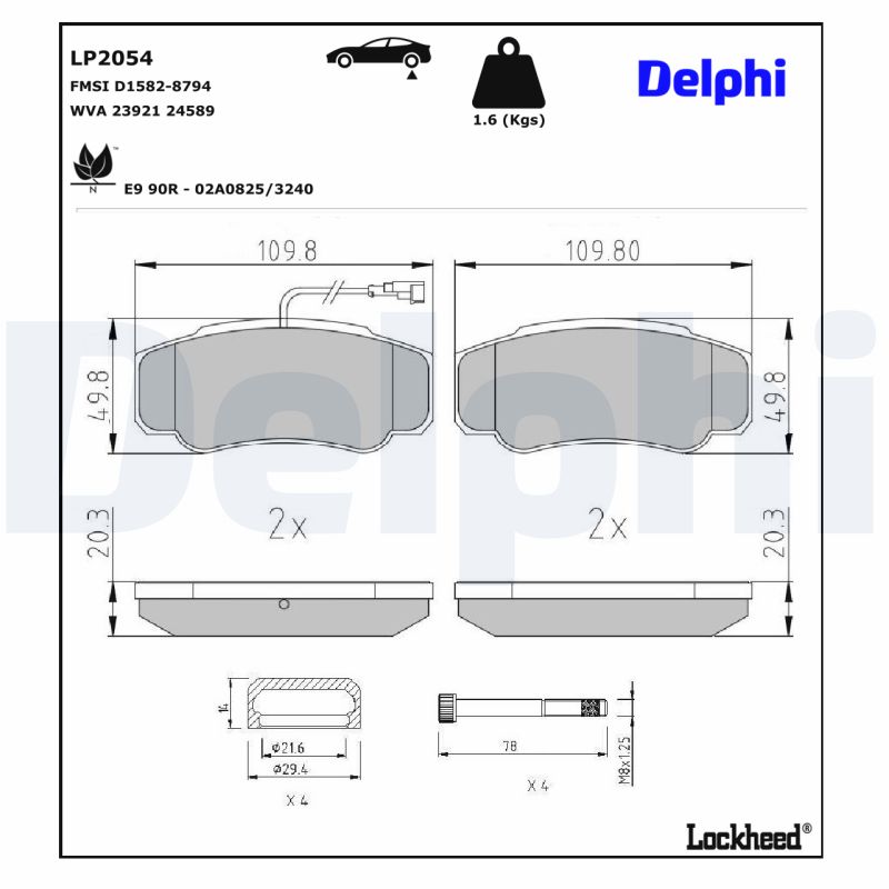 Delphi Diesel Remblokset LP2054