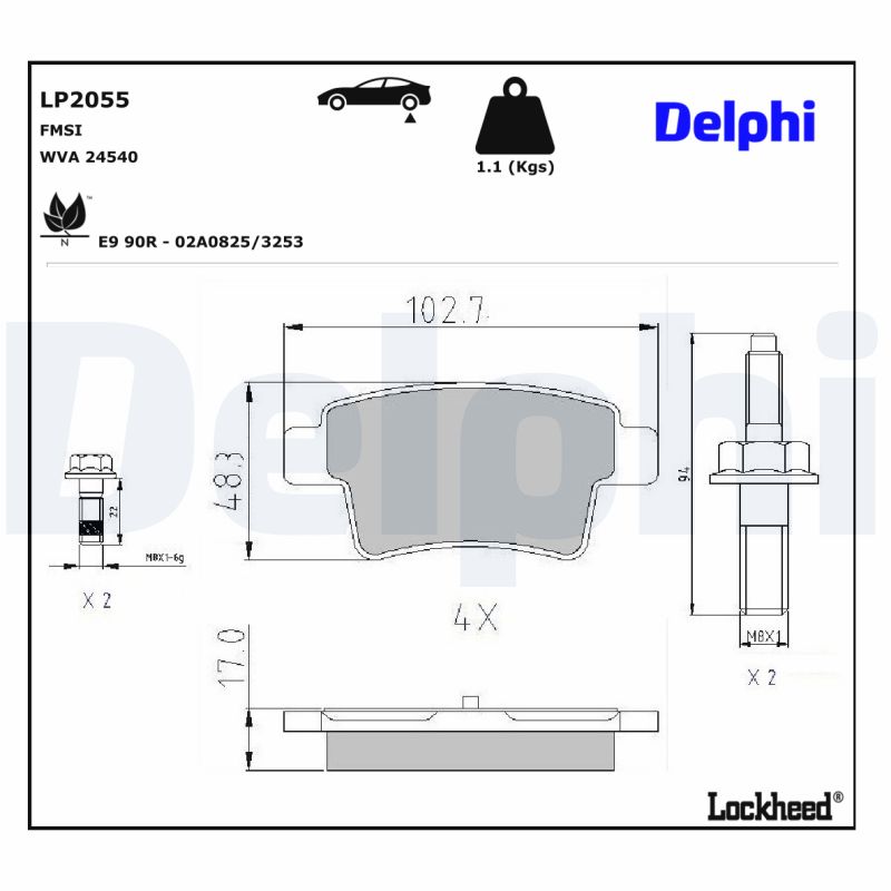 Delphi Diesel Remblokset LP2055