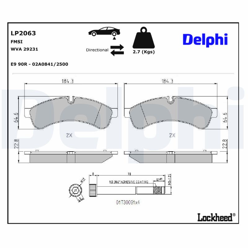 Delphi Diesel Remblokset LP2063