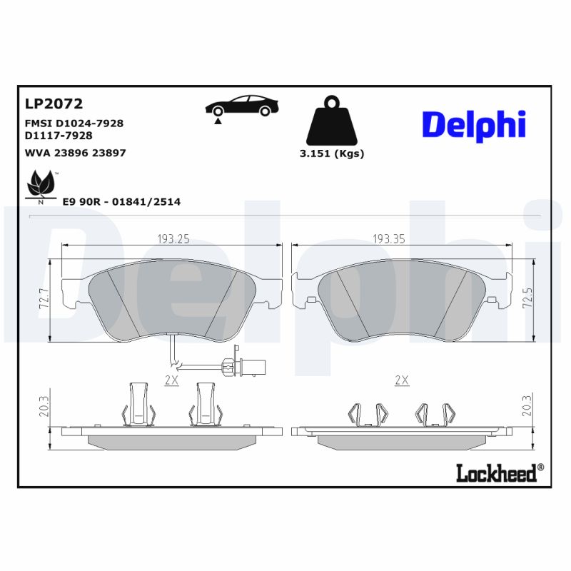 Remblokset Delphi Diesel LP2072