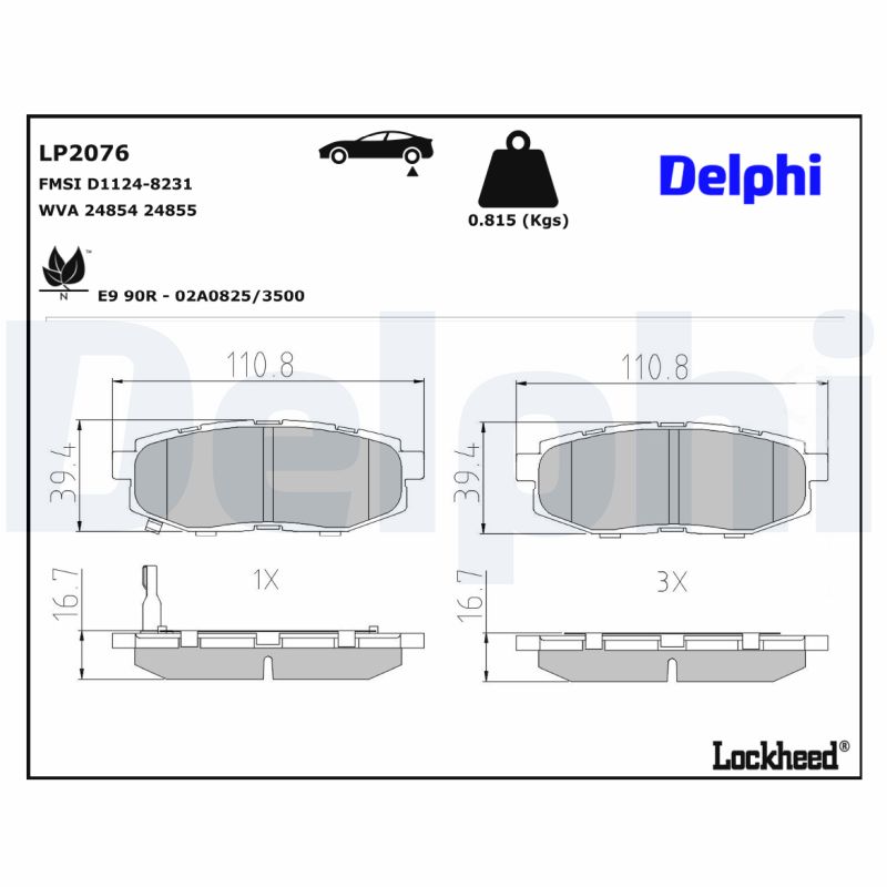 Delphi Diesel Remblokset LP2076