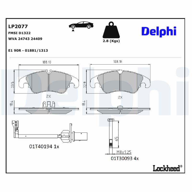 Delphi Diesel Remblokset LP2077