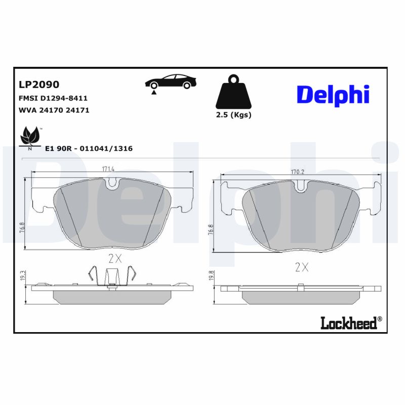 Delphi Diesel Remblokset LP2090