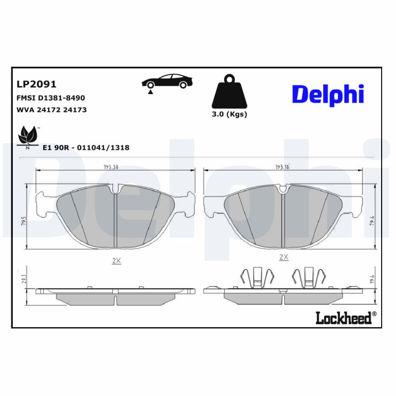 Delphi Diesel Remblokset LP2091