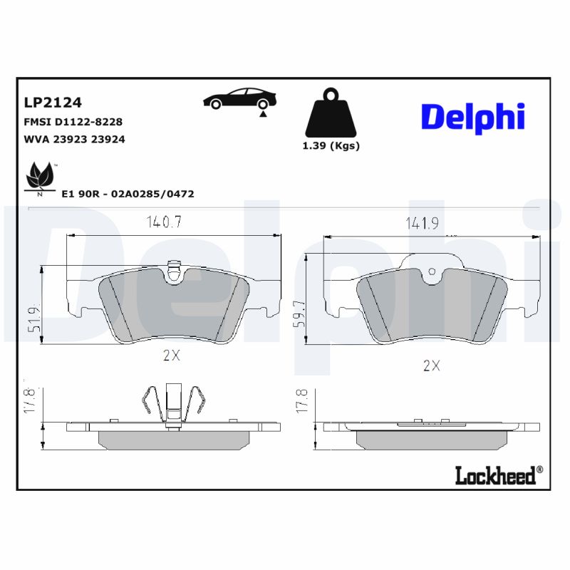 Delphi Diesel Remblokset LP2124