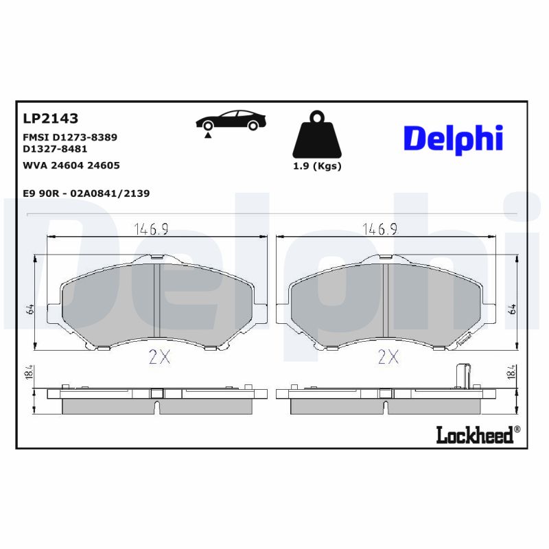 Delphi Diesel Remblokset LP2143