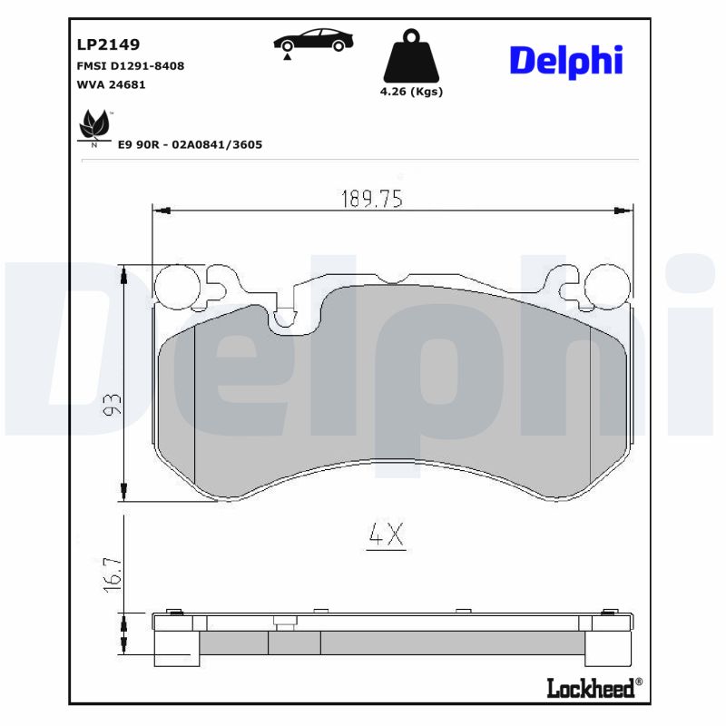 Delphi Diesel Remblokset LP2149
