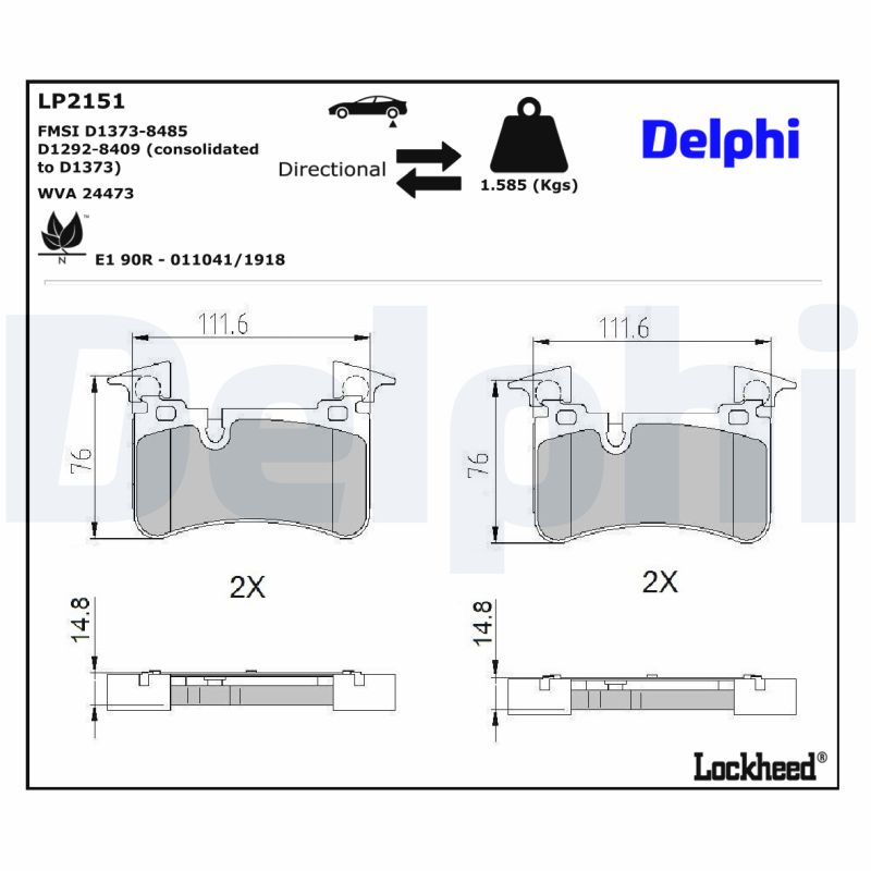 Delphi Diesel Remblokset LP2151