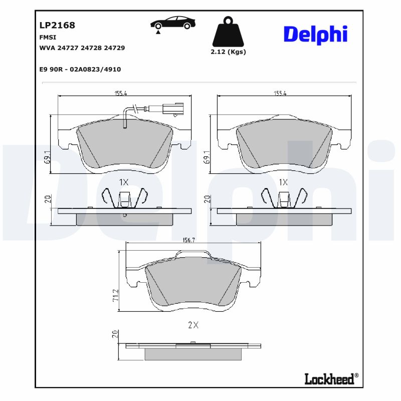 Delphi Diesel Remblokset LP2168