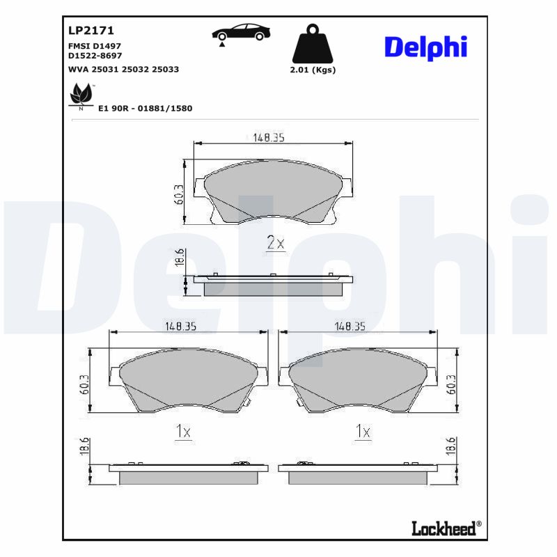 Delphi Diesel Remblokset LP2171